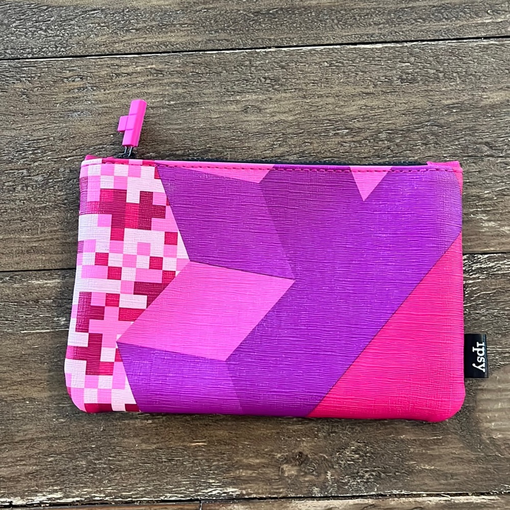 Ipsy pink pixel makeup bag small